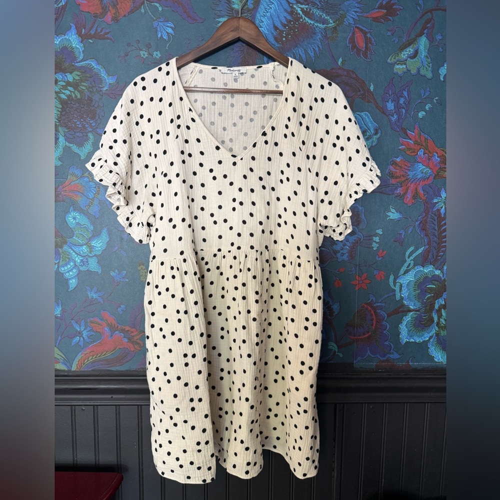 Madewell Cream and Black Polka Dot Top
